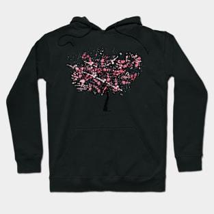 Falling Sakura Tree Japanese Cherry Blossom Hoodie